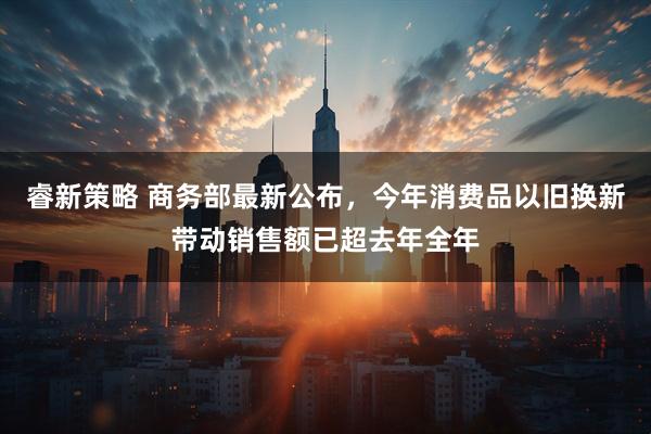 睿新策略 商务部最新公布,今年消费品以旧换新带动销售额已超去年全年