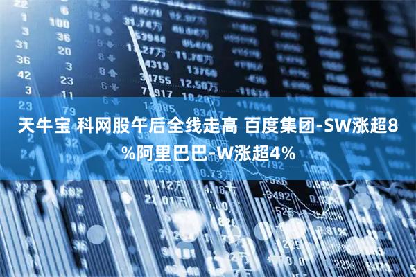 天牛宝 科网股午后全线走高 百度集团-SW涨超8%阿里巴巴-W涨超4%